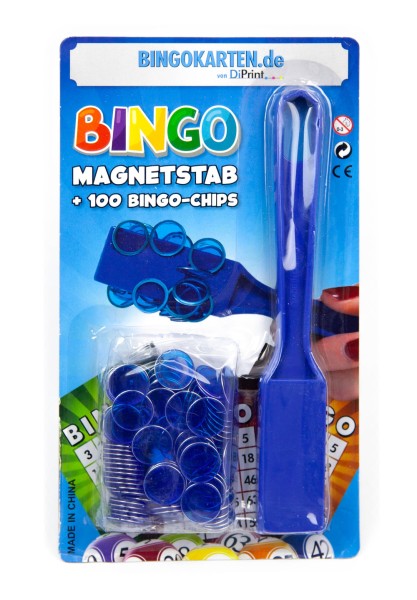 Magnetstab mit 100 Bingo Chips