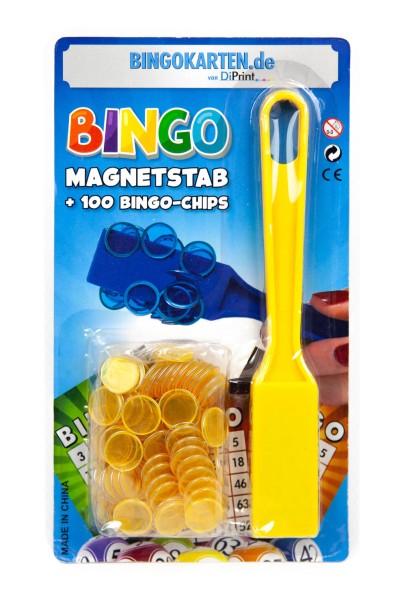 Magnetstab mit 100 Bingo Chips