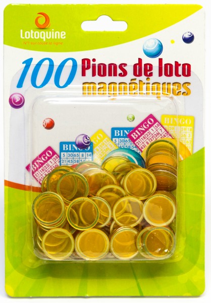 100 Bingo Chips mit Metallrand für Magnetstäbe halbtransparent 17 mm Durchmesser - Auslaufmodell -